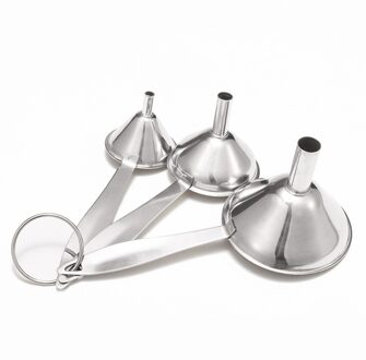 3 Pc Rvs Trechters Set 3 Pc Inblikken Afneembare Zeef Filter Mini Trechter Keuken Accessoires Thuis Gadgets Gereedschap 3