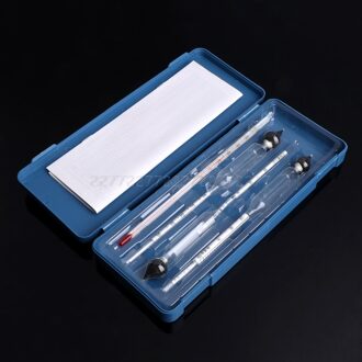 3 Pcs 0-100% Hydrometer Alcoholmeter Tester Set Alcohol Concentratie Meter + Thermometer S07 19
