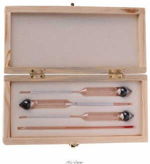 3 Pcs 0-100% Hydrometer Alcoholmeter Tester Set Alcohol Concentratie Meter + Thermometer