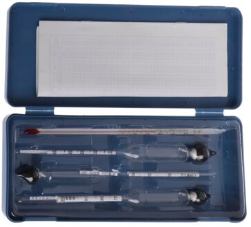 3 Pcs 0-100% Hydrometer Alcoholmeter Tester Set Alcohol Meter + Thermometer Y98E