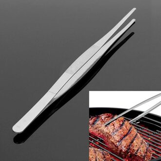 3 Pcs 30Cm Voedsel Pincet Steak Vis Tong Bone Clip Multifunctionele Voedsel Serveren Voor Keuken Barbecue Buffet Party (zilver)