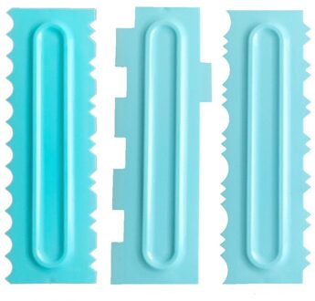 3 Pcs Cake Decorating Kam Icing Soepeler Cake Schraper Gebak 3 Texturen Bakken Tools Voor Cake tool