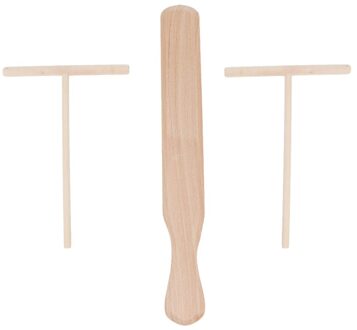 3 Pcs Crêpe Spreader En Spatel Set Houten Spatel Kit Draagbare Spatel Turner Strooier Tool Ontbijt Maker