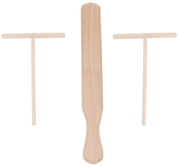 3 Pcs Crêpe Spreader En Spatel Set Houten Spatel Kit Draagbare Spatel Turner Strooier Tool Ontbijt Maker