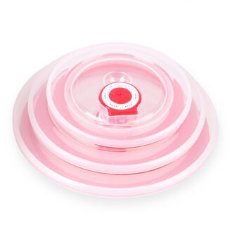 3 Pcs Draagbare Ronde Plastic Kom Deksel Magnetron Gewijd Vacuüm Voedsel Container Voedsel Opslag Lunch Dozen Keuken Accessoires