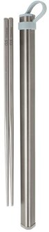 3 Pcs Eetstokjes Herbruikbare Pure Titanium Voedsel Stokken Voedsel Eetstokjes met Aluminium Opbergdoos voor Outdoor Home Camping Gebruik