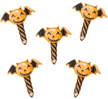 3 Pcs Halloween Ballon Sticks Pompoen Cartoon Feestartikelen Speelgoed Handheld Ballon Folie Ballonnen zoals getoond