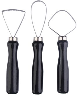3 Pcs Hout Aardewerk Klei Sculptuur Grote Loop Tool Met Stalen Platte Draad Polymeer Shapers Modellering Gesneden Gereedschap