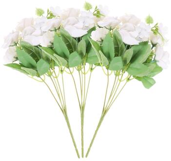 3 Pcs Kunstmatige Bloem Roos Ornamenten Partij Boeket Diy Home Decor Wedding Photo Prop (Licht Groen Licht Roze Wit)