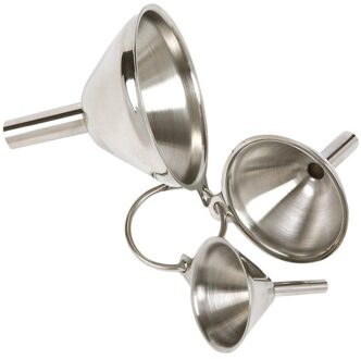 3 Pcs Mini Rvs Trechters Set Inblikken Afneembare Zeef Filter Keuken Gadgets De Goederen Van Keuken Creatieve Trechter