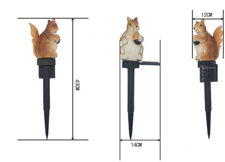 3 Pcs Novelty Bird Repeller Led Solar Light Outdoors Tuin Solar Lamp Uil Ornament Dier Vogel Yard Outdoor Zonne-verlichting lampen 1stk eekhoorn