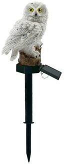 3 Pcs Novelty Bird Repeller Led Solar Light Outdoors Tuin Solar Lamp Uil Ornament Dier Vogel Yard Outdoor Zonne-verlichting lampen 1stk Owl wit