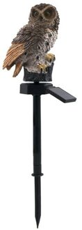 3 Pcs Novelty Bird Repeller Led Solar Light Outdoors Tuin Solar Lamp Uil Ornament Dier Vogel Yard Outdoor Zonne-verlichting lampen 2stk Owl bruin