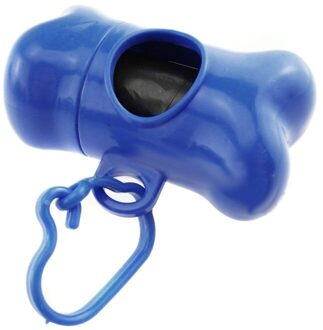 3 Pcs Plastic Zakken Mini Honden Zakken Dispenser Bone Doos Voor Huisdier Afvalzakken Draagbare Kattenbak Huisdier Outdoor carry Supply blauw