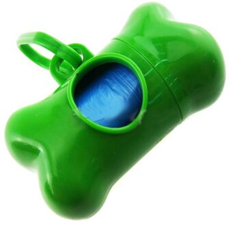 3 Pcs Plastic Zakken Mini Honden Zakken Dispenser Bone Doos Voor Huisdier Afvalzakken Draagbare Kattenbak Huisdier Outdoor carry Supply groen