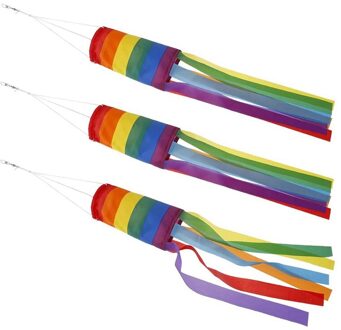 3 Pcs Regenboog Windzak Kleurrijke Windzak Outdoor Opknoping Decoratie Uv-bestendig En Weerbestendig Tuin Windzak