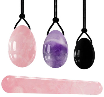 3 pcs Rose Quartz Yoni Egg Set Jade Eggs Women Kegel Exerciser Jade Massager Vaginal Muscles Tightening Ball Crystal Kegel Eggs
