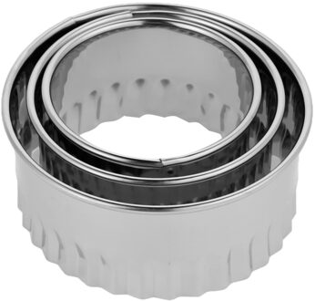 3 Pcs Rvs Ronde Dumplings Wrappers Mallen Set Cutter Maker Gereedschap Cookie Pastry Wrapper Snijden Maker Tool