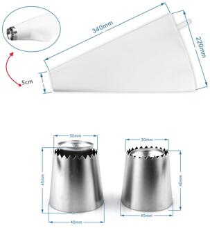 3 pcs Set Decoreren Mond Set Sferische Roestvrij Staal Plastic Bakken Tool DIY Decoratie Nozzle Bag Voor Cake Cookie Biscuit