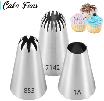 3 Pcs/set of 1A/853/1742 Pastry Tips Baking Tools Cream Cake Decorating Stainless Steel