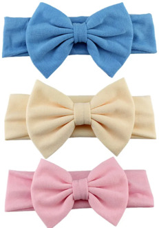 3 Pcs/Set Solid Bows Baby Headband Cottons Bowknot Haarband Baby Girl Headbands Cotton Kids Hair Band Girls Hair Accessories