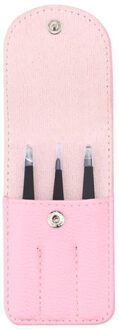 3 Pcs Wenkbrauw Pincet Rvs Slant Tip/Punt Tip/ Flat Tip Voor Ontharing Makeup Accessoires Met tas TSLM1 01