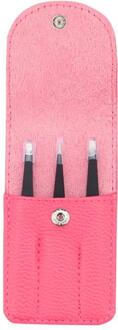 3 Pcs Wenkbrauw Pincet Rvs Slant Tip/Punt Tip/ Flat Tip Voor Ontharing Makeup Accessoires Met tas TSLM1 02