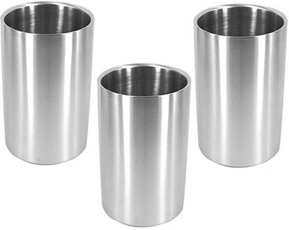 3 Pcs Wijnkoeler Emmer, Rvs Double Wall Koeler Emmer, Geïsoleerde Champagne Bier Ijs Emmer