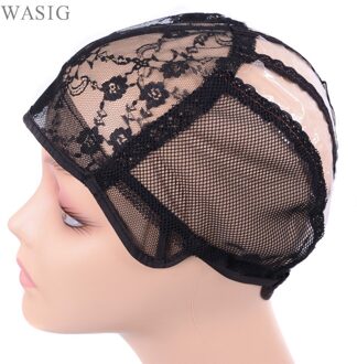 3 Pcs Zwart, blonde Lijmloze Pruik Cap Voor Het Maken Van Pruiken Met Verstelbare Riem Voor Weave Pruik Vrouwen Haarnetjes Cap blond M(54cm)
