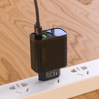 3 Poort Qc 3.0 Mobiele Telefoon Oplader Voor Galaxy Ipad Htc Bluetooth Speaker Snel Opladen Mobiele Adapter Eu Plug zwart