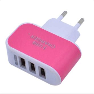 3 Poorten 3USB Eu Plug 5V 2A 3.1A Charger Adapter 220V Usb Hub Poort Voeding Opladen Plug stopcontact Adapter Socket Thuis rood