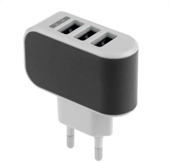 3 Poorten 3USB Eu Plug 5V 2A 3.1A Charger Adapter 220V Usb Hub Poort Voeding Opladen Plug stopcontact Adapter Socket Thuis zwart