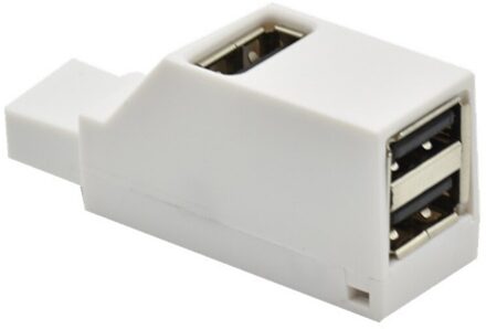 3 Port Usb Hub Mini Usb 2.0 3.0 High Speed Hub Splitter Box Voor Pc Laptop U Disk Kaartlezer voor Iphone Xiaomi Mobiele Telefoon Hub USB 2.0 wit