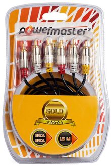 3 Rca + 3 Rca 1.8 Meter Goud Getipt Ambalajli 1. Kabel Powermaster