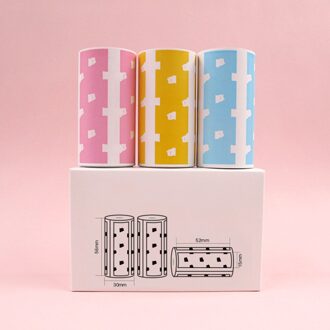 3 Rollen Thermisch Papier Printer Thuiskantoor Leuke Multifunctionele Printable Sticker Labels Clear Draagbare Voor Peripage A6 A8