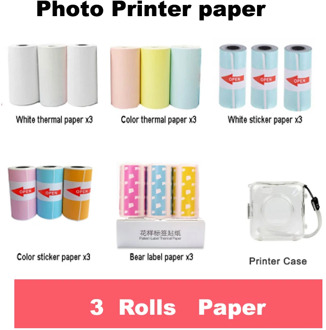 3 Rolls 57*30mm Thermal Paper Label Paper Sticker Paper Photo Paper Color Paper For PeriPage PAPERANG Mini Photo Printer
