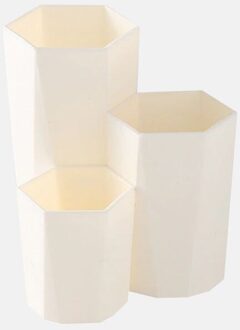 3 Roosters Cosmetische Make-Up Borstel Opbergdoos Make Up Nagellak Cosmetische Houder Make-Up Borstel Case Borstel Houder Tafel Organisator Beige