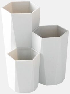 3 Roosters Cosmetische Make-Up Borstel Opbergdoos Make Up Nagellak Cosmetische Houder Make-Up Borstel Case Borstel Houder Tafel Organisator Grijs