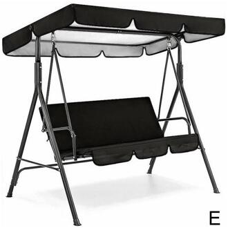 3 Seat Swing Luifels Zitkussen Cover Set Patio Swing Vervanging Stoel Cover Swing Waterdicht Tuin Set Hangmat U9C5 zwart