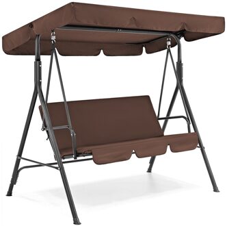 3 Seat Tuin Schommel Stoel Luifel Cover Shade Sail Waterdicht Uv-bestendig Outdoor Binnenplaats Hangmat Tent Swing Top Cover Geen vervagen bruin