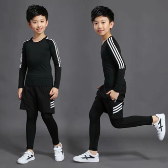 3 Sets Of Children's Compression Suit Thermal Underwear Football Training Suit Sports Shorts Tights T-Shirt Children's Clothing