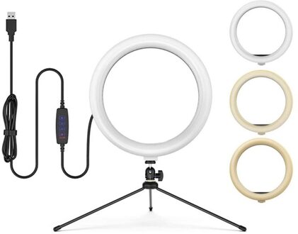 3 Size Led Ring Licht Led Licht Invullen Selfie Telefoon Vullen Licht Telefoon Houder Lamp Met Statief Beugel 8 ''/10''/12" 8duim met statief