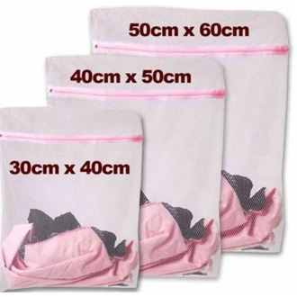 3 Sizes Zippered Foldable Nylon Laundry Bag Bra Socks Underwear Clothes Washing Machine Protection Net Mesh Laundry Storage Bag