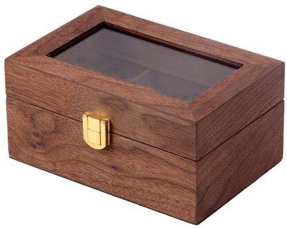 3 Slots Houten Horloge Vitrine, Glas Overgoten Houten Horloge Vitrine Horloge Sieraden Organizer koffie kleur