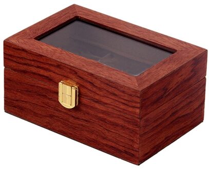 3 Slots Houten Horloge Vitrine, Glas Overgoten Houten Horloge Vitrine Horloge Sieraden Organizer redbrown