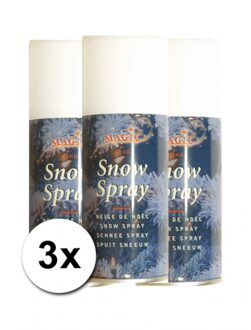 3 Sneeuwspray spuitbussen 150 ml - Decoratiesneeuw Wit