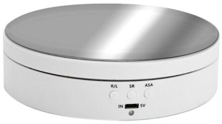 3 Snelheden Elektr Speed Hoek Aanpassing Display Stand Spiegel Draaitafel wit