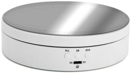 3 Snelheden Swivel Platen Elektrische Roterende Display Stand Spiegel 360 ° Draaitafel Tonen Houder Batterij Voor Fotografie Video Schieten wit