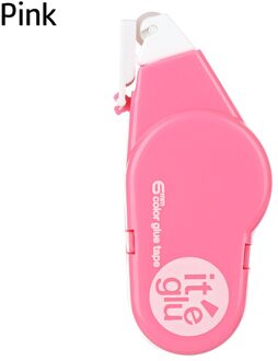 3 Soort Creatieve Dubbelzijdig Adhesive Dots Stok Roller Lijm Tape Dispenser Sticks Lijm Cutter Stationery Office Supply roze