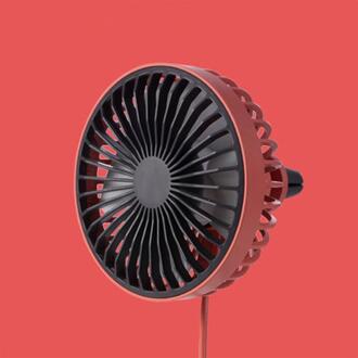 3 Speed Mini Usb Desktop Ventilator Elektrische Auto Auto Air Vent Clip Outlet Fan Mini Led Licht 4 Blade Fit voor De Meeste Modellen Van Voertuigen Rood